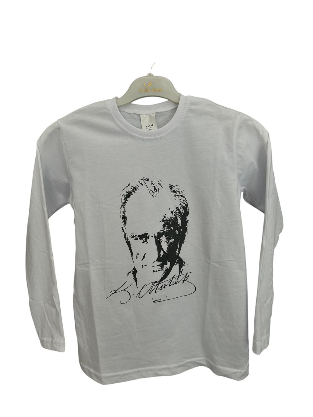 BEYAZ ATATÜRK BASKILI GÖSTERİ TİŞÖRT